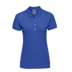 russell stretch dames fit polo shirt 205g m2 blauw